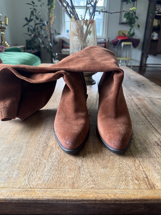 Naturalizer Shoes - Naturalizer Wide Calf Rust Brown Suede Over-the-Knee Boots